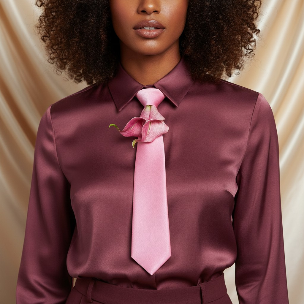 Pink Calla Lily Statement Necktie