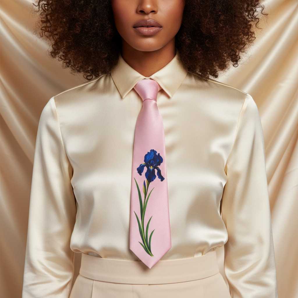 Iris Bloom Pink Statement Necktie