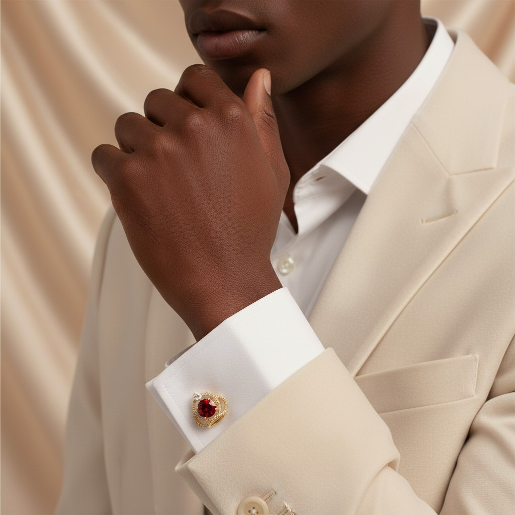 Royal Crown Zircon Cufflinks