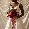 Burgundy Orchid Cascade Bridal Bouquet