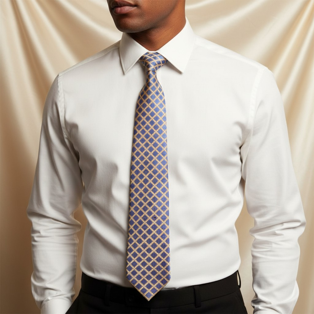 Regal Blue Plaid Necktie
