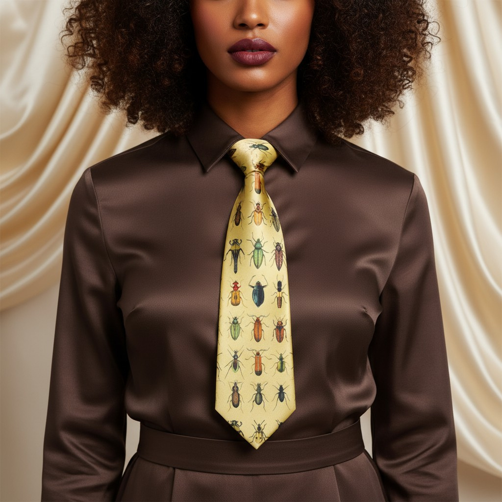 Insect Print Necktie
