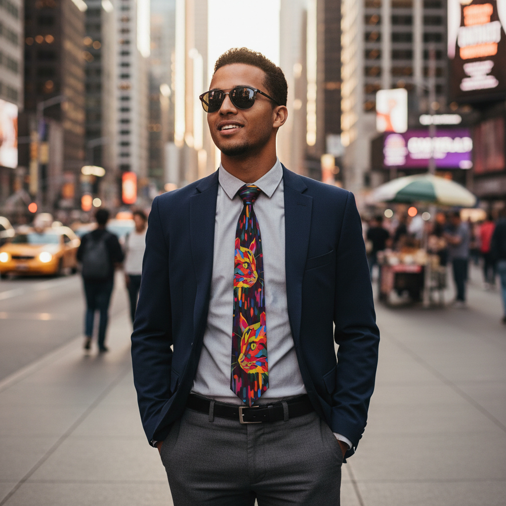 Chromatic Feline Necktie