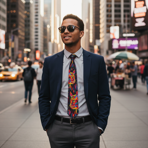 Chromatic Feline Necktie