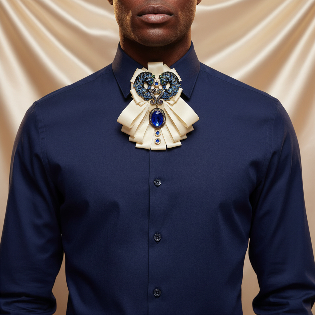 Rhinestone Hippocampus Bow Tie
