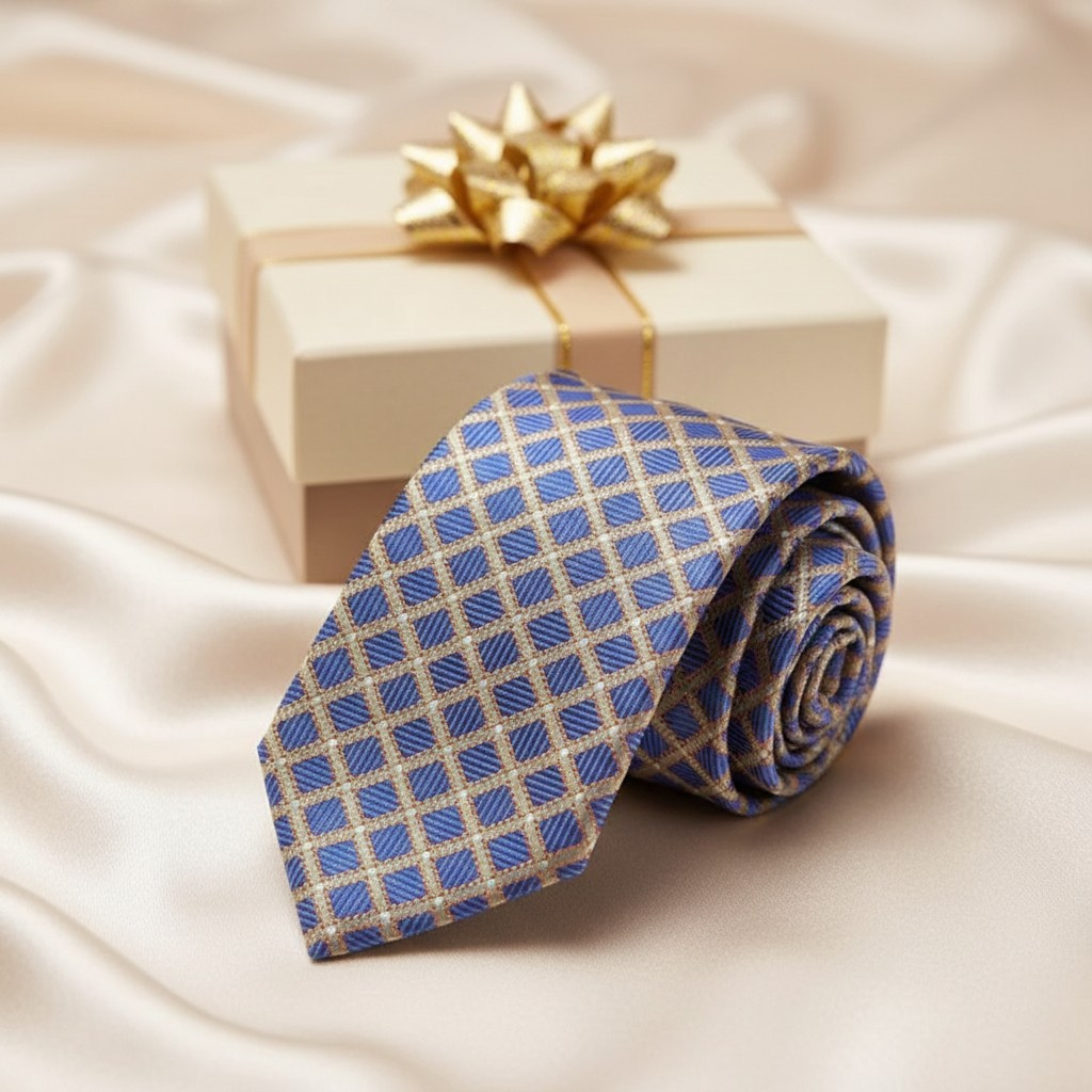 Regal Blue Plaid Necktie