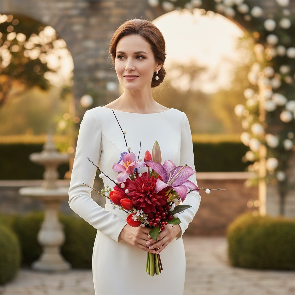 Red Tulip & Lily Bridal Bouquet