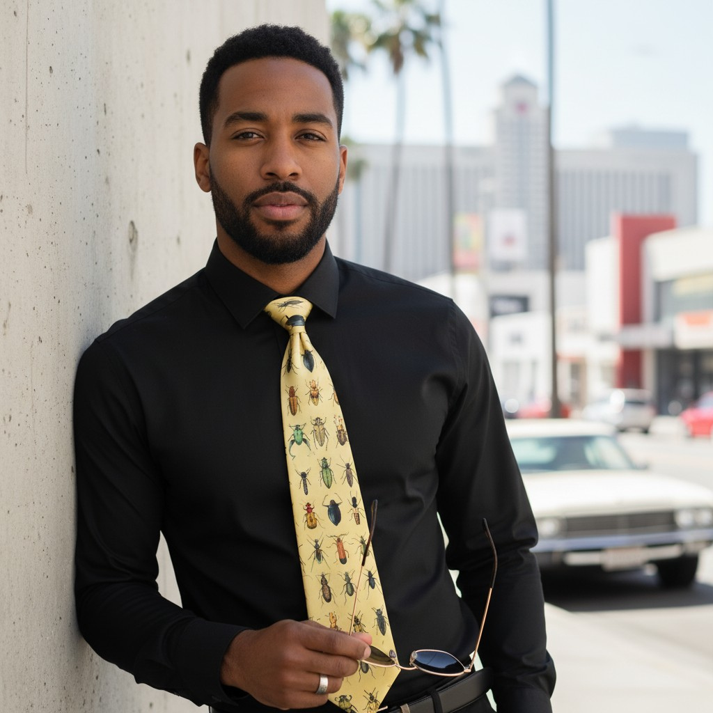 Insect Print Necktie