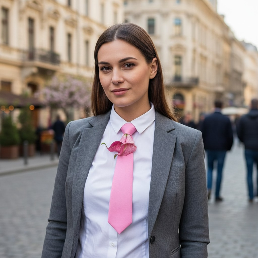 Pink Calla Lily Statement Necktie