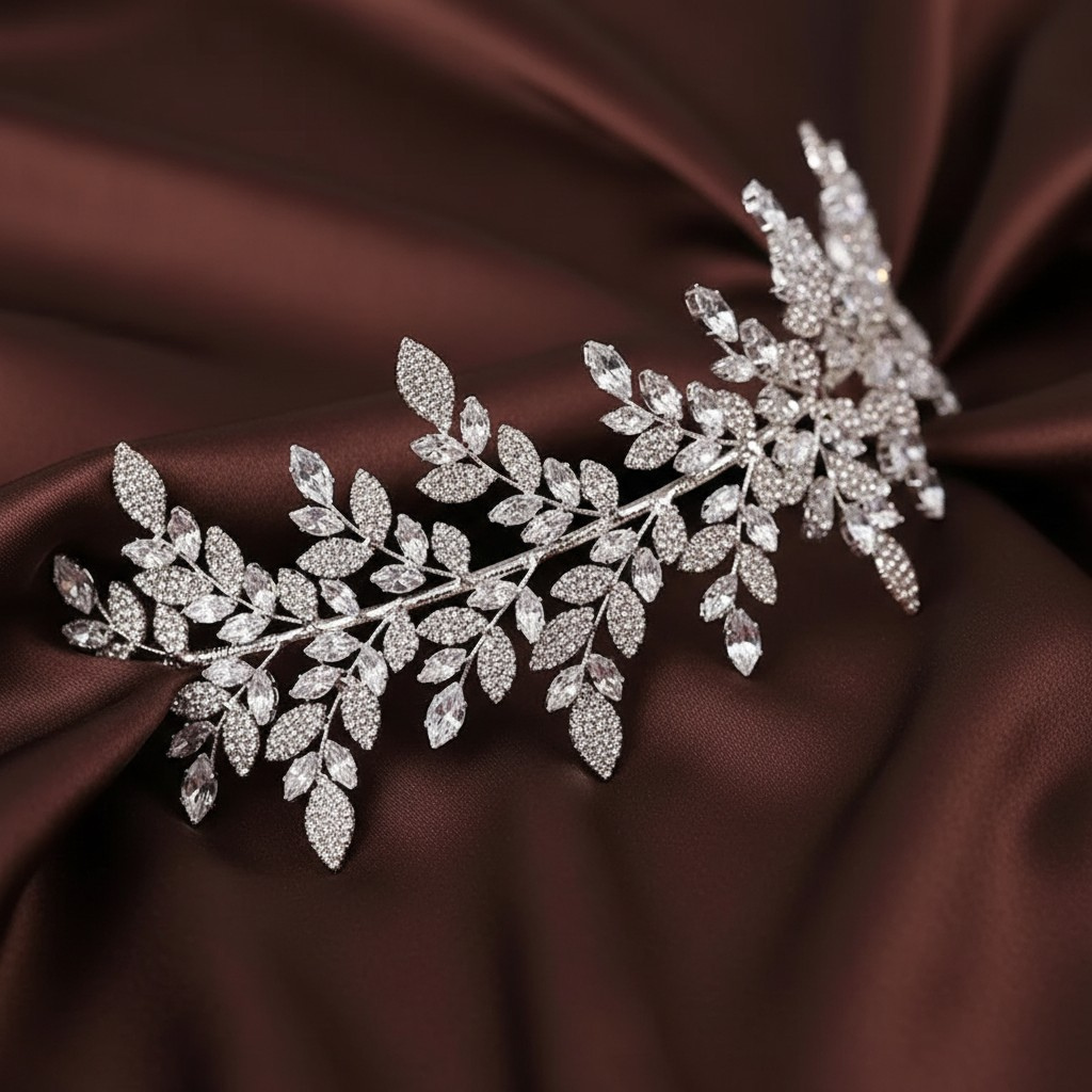 Crystal Leaf Bridal Headband