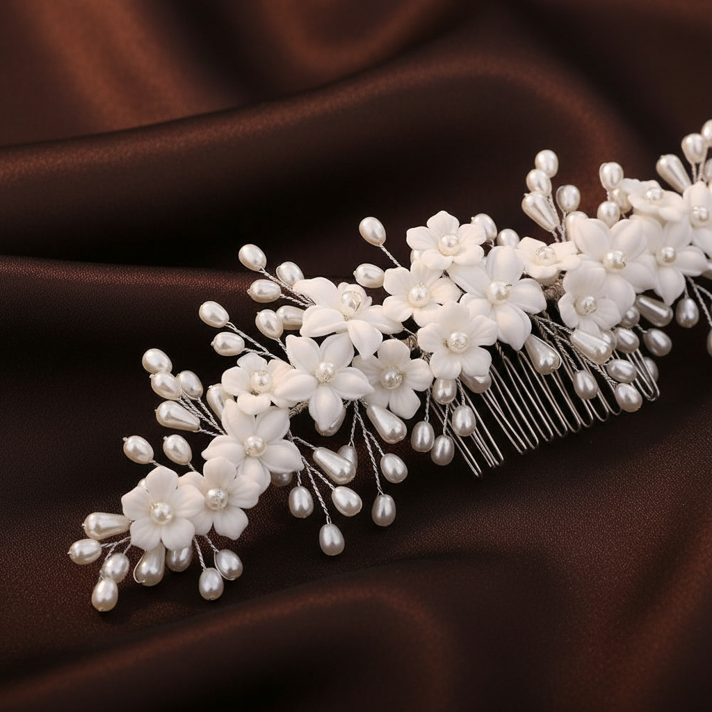 Pearl Blossom Bridal Hair Comb