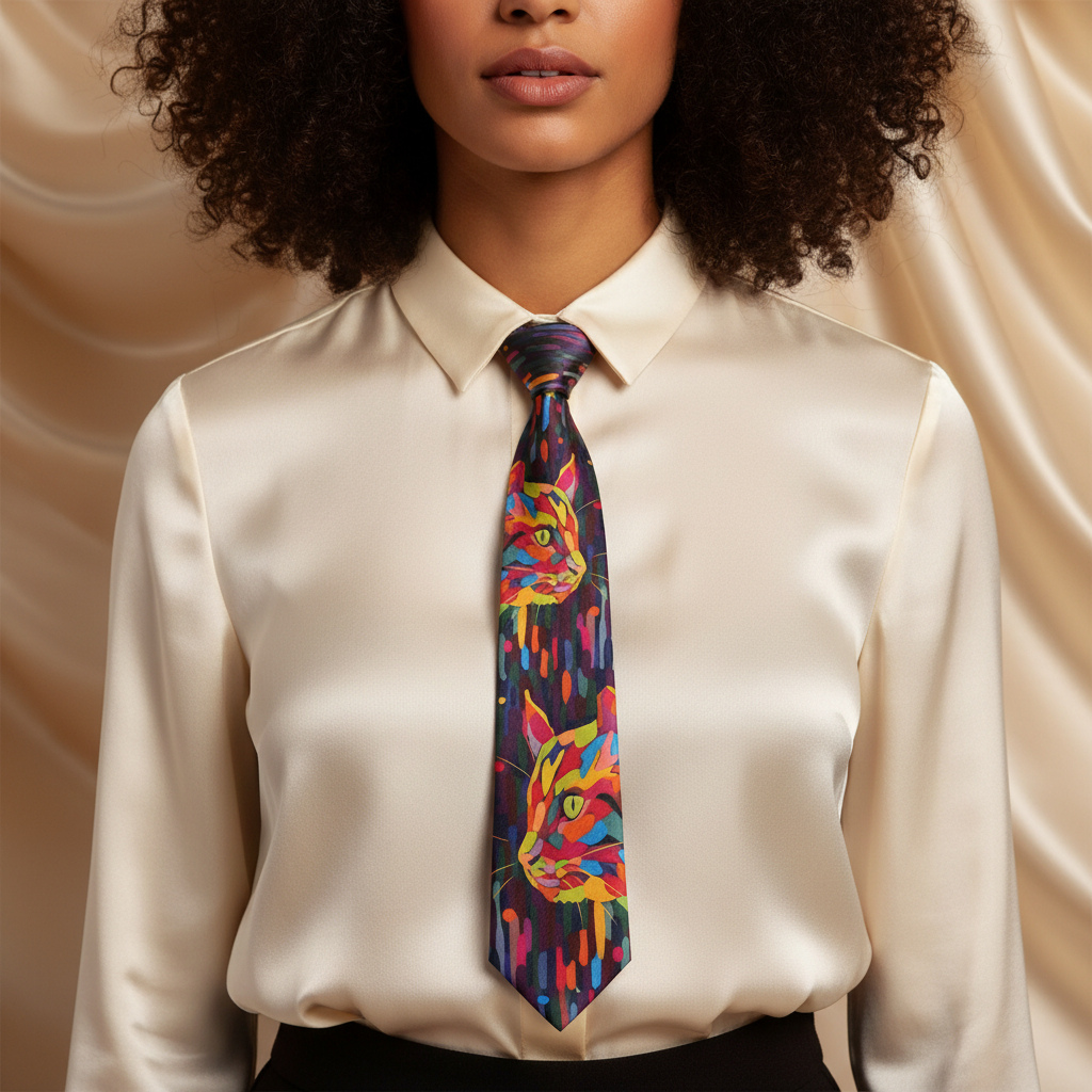 Chromatic Feline Necktie