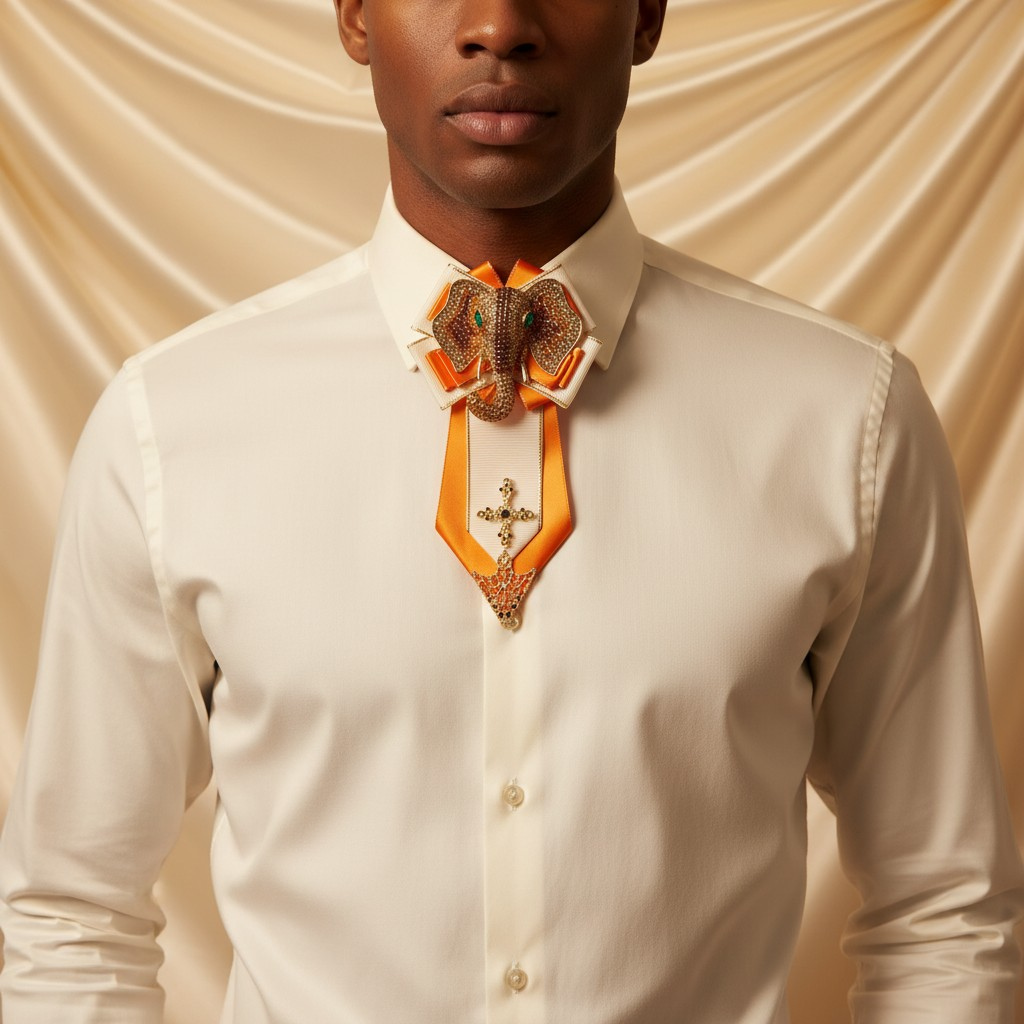 Imperial Elephant Rhinestone Bow Tie