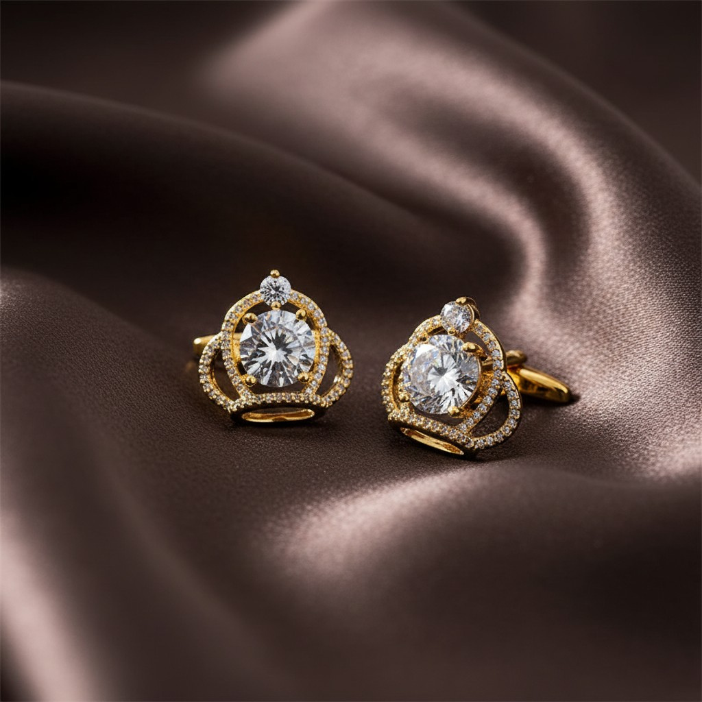 Royal Crown Zircon Cufflinks