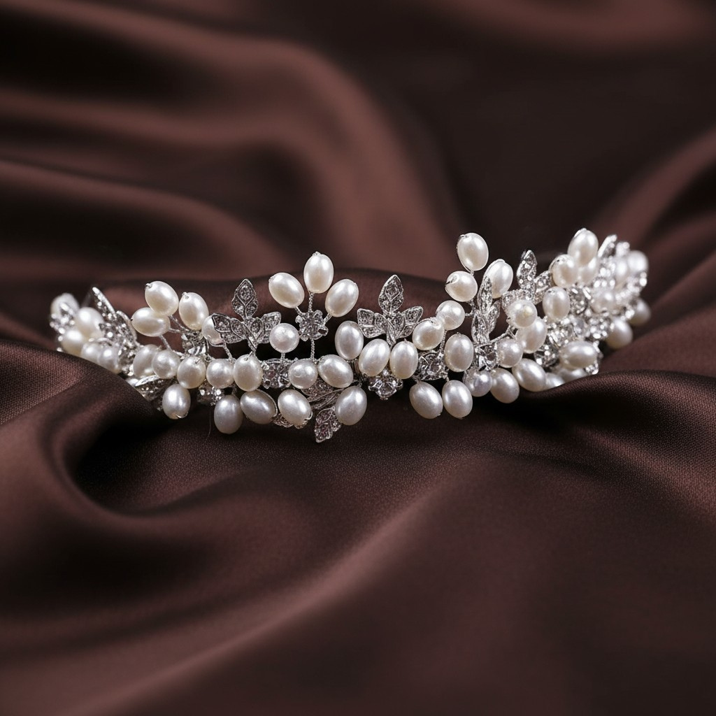 Pearl Leaf Crystal Bridal Tiara