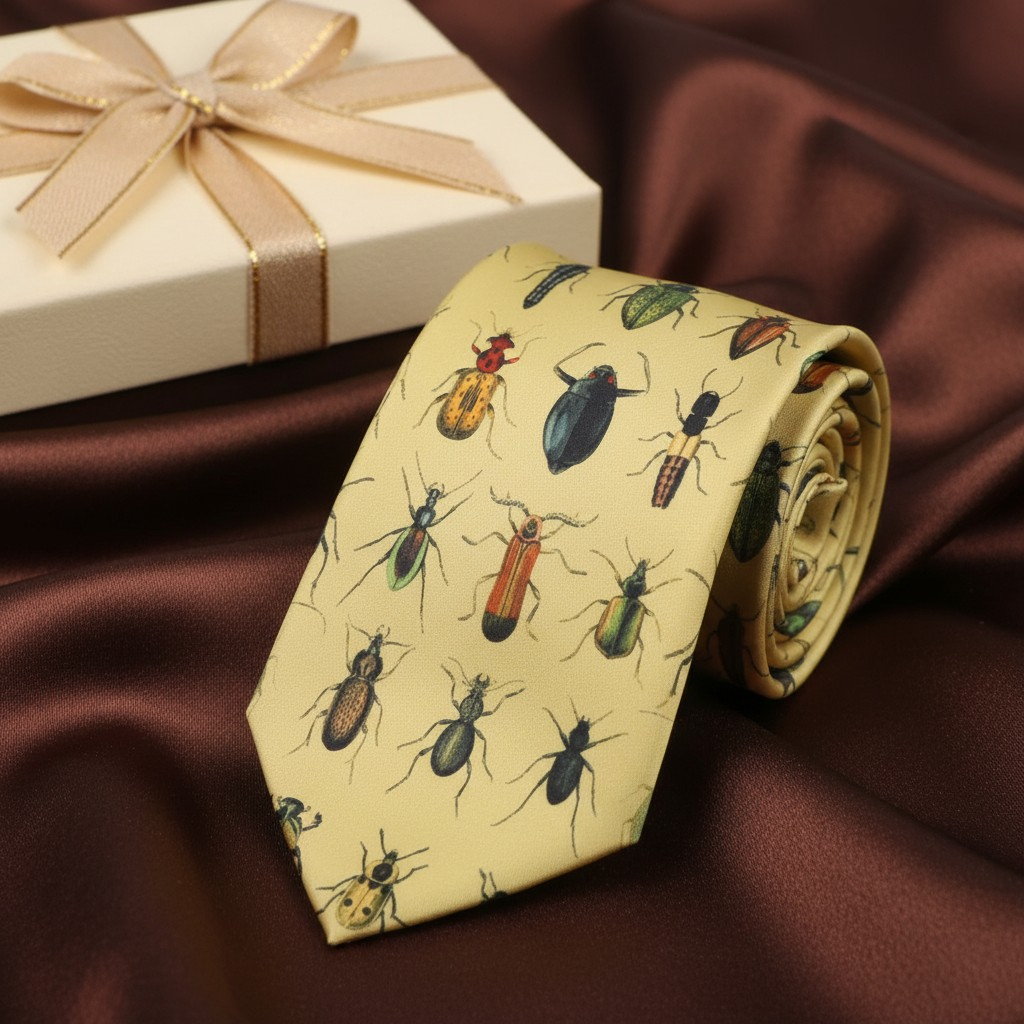 Insect Print Necktie