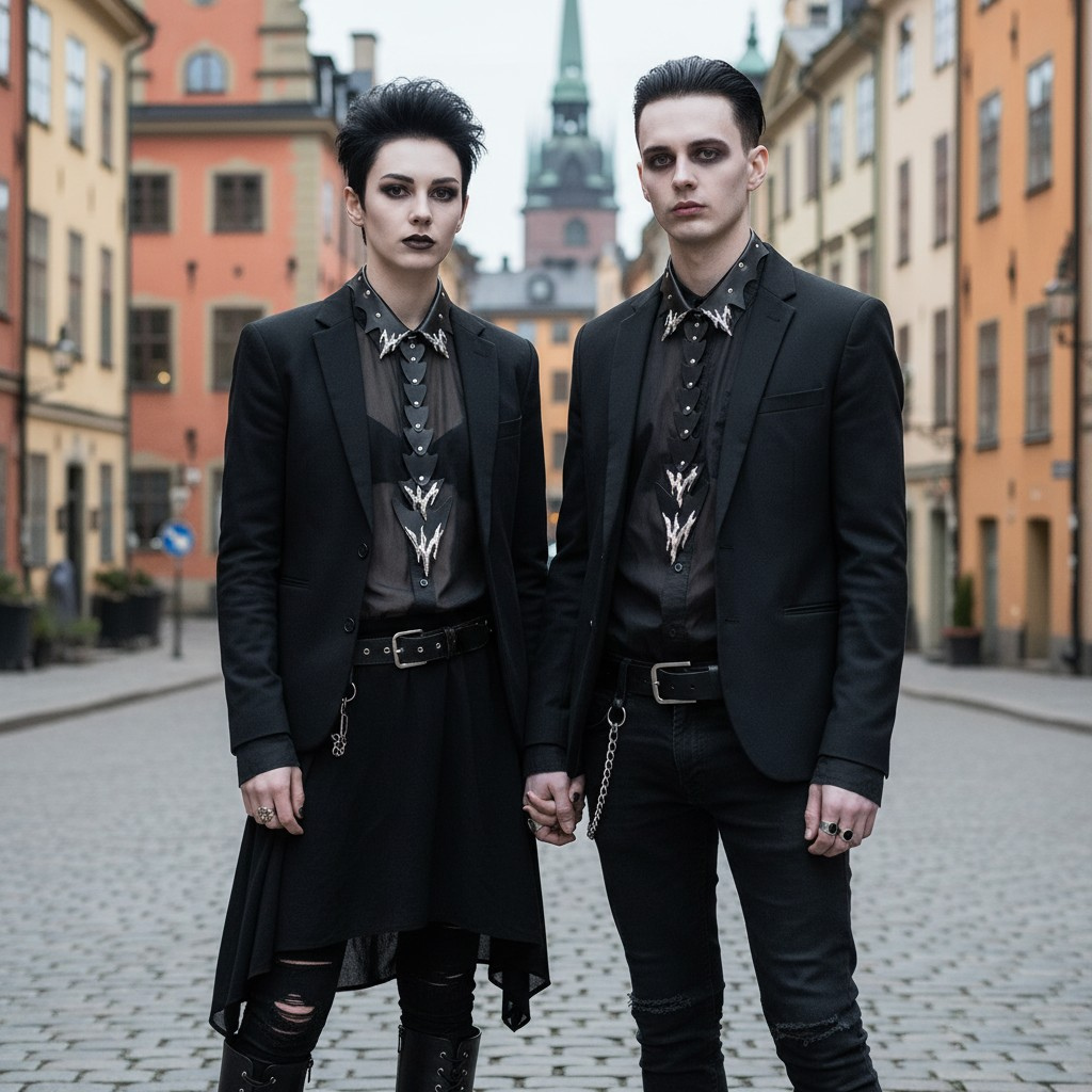 Black Flame Faux Leather Necktie