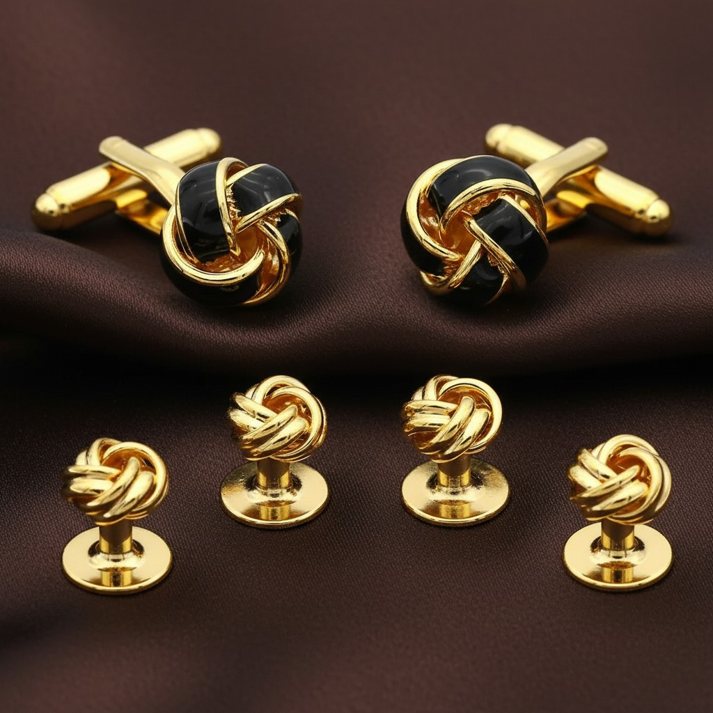 Imperial Knot Cufflinks & Shirt Stud Set