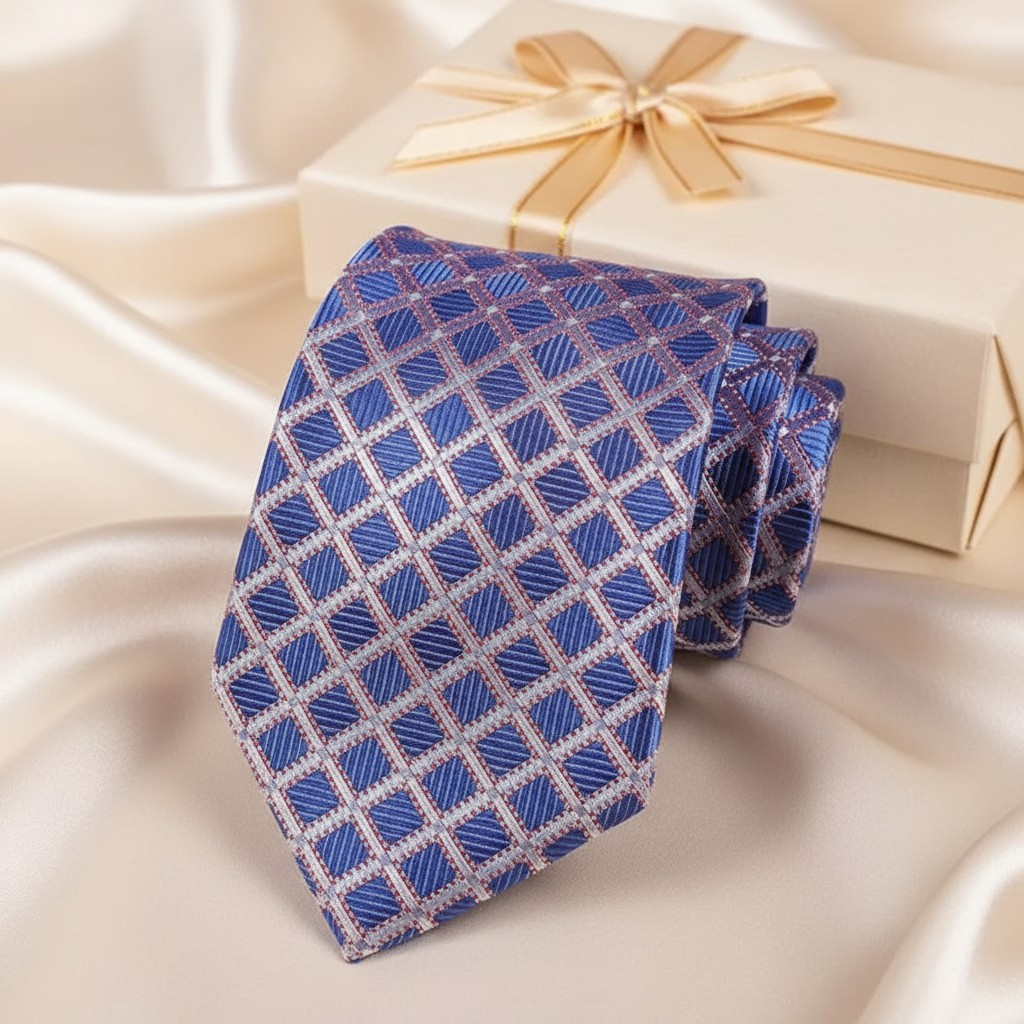 Regal Blue Plaid Necktie