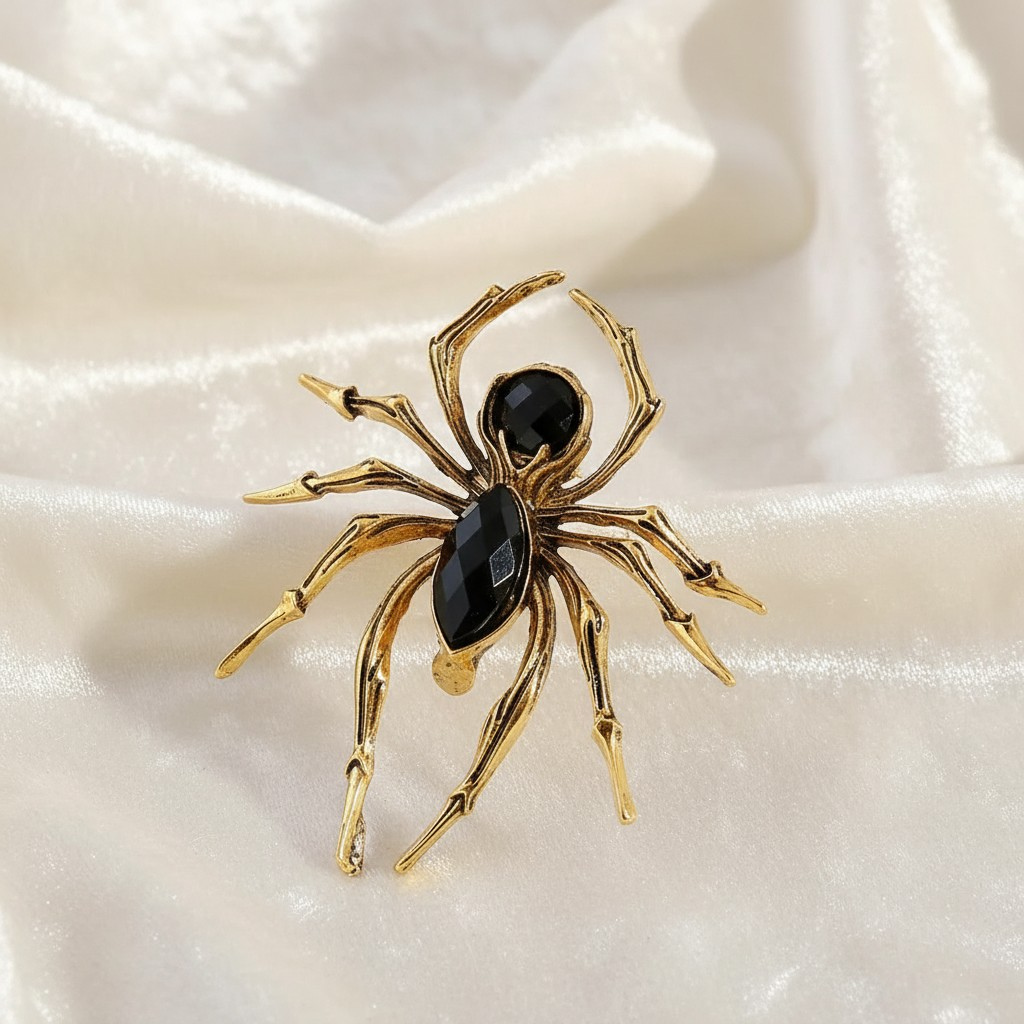 Crystal Spider Brooch Pin