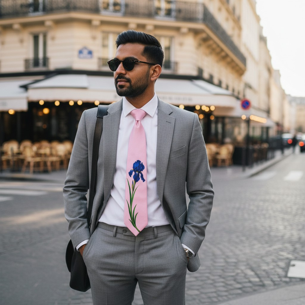 Iris Bloom Pink Statement Necktie