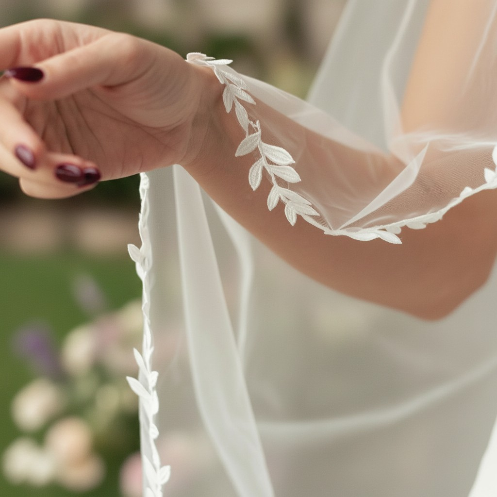 Leaf Lace Edge Bridal Veil