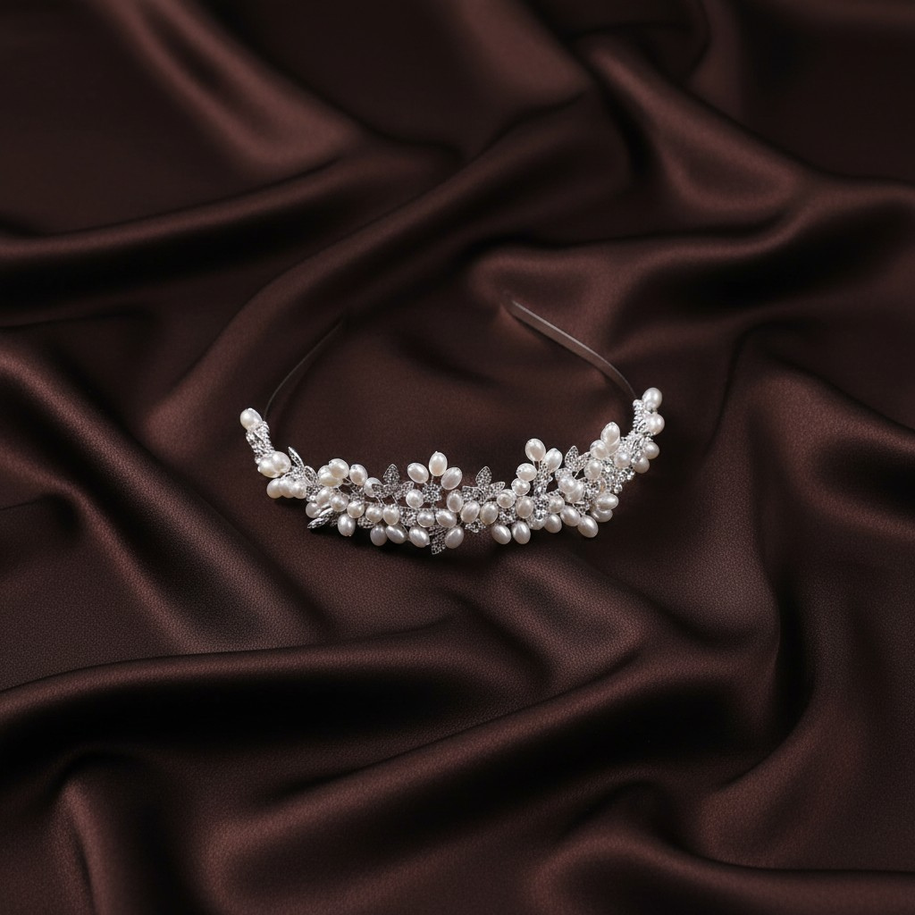 Pearl Leaf Crystal Bridal Tiara
