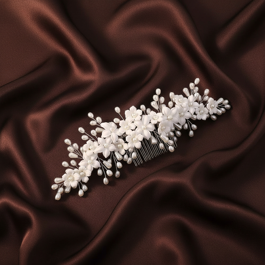 Pearl Blossom Bridal Hair Comb