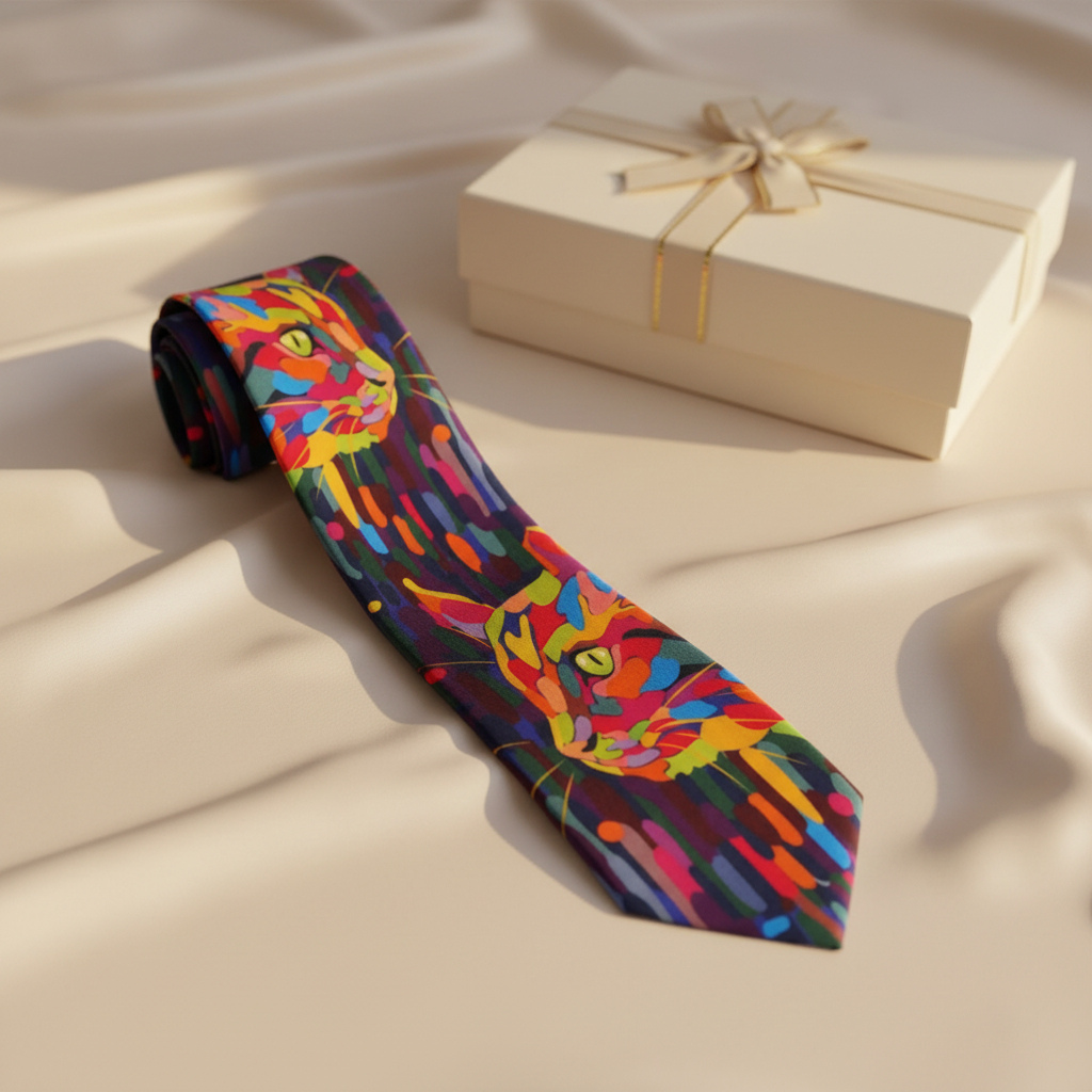 Chromatic Feline Necktie