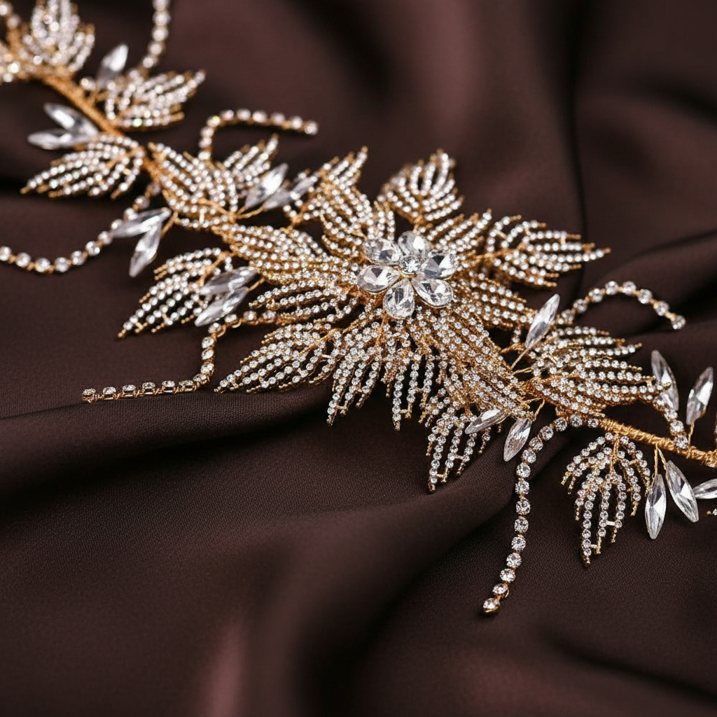 Golden Leaf Bridal Headpiece