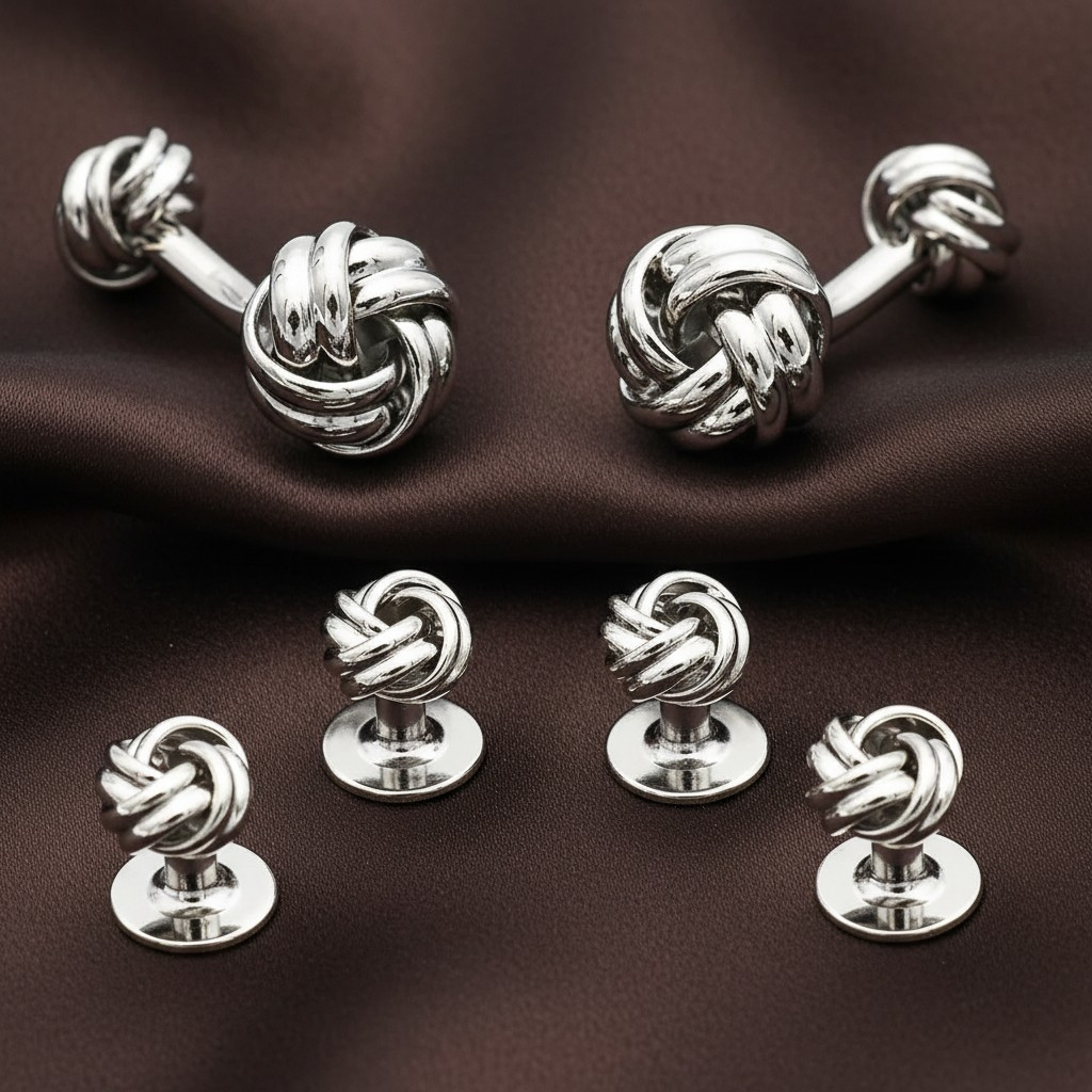 Imperial Knot Cufflinks & Shirt Stud Set