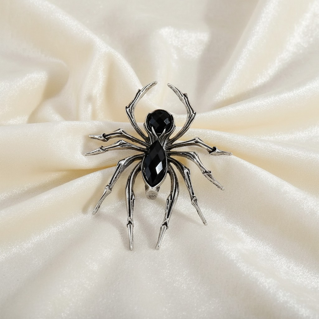 Crystal Spider Brooch Pin