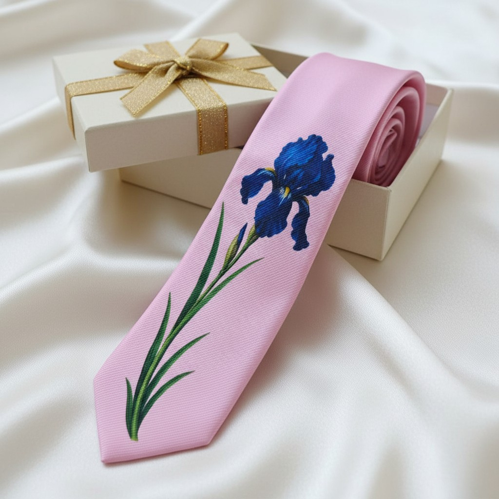 Iris Bloom Pink Statement Necktie
