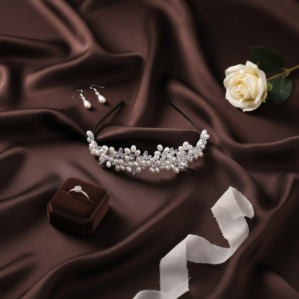 Pearl Leaf Crystal Bridal Tiara