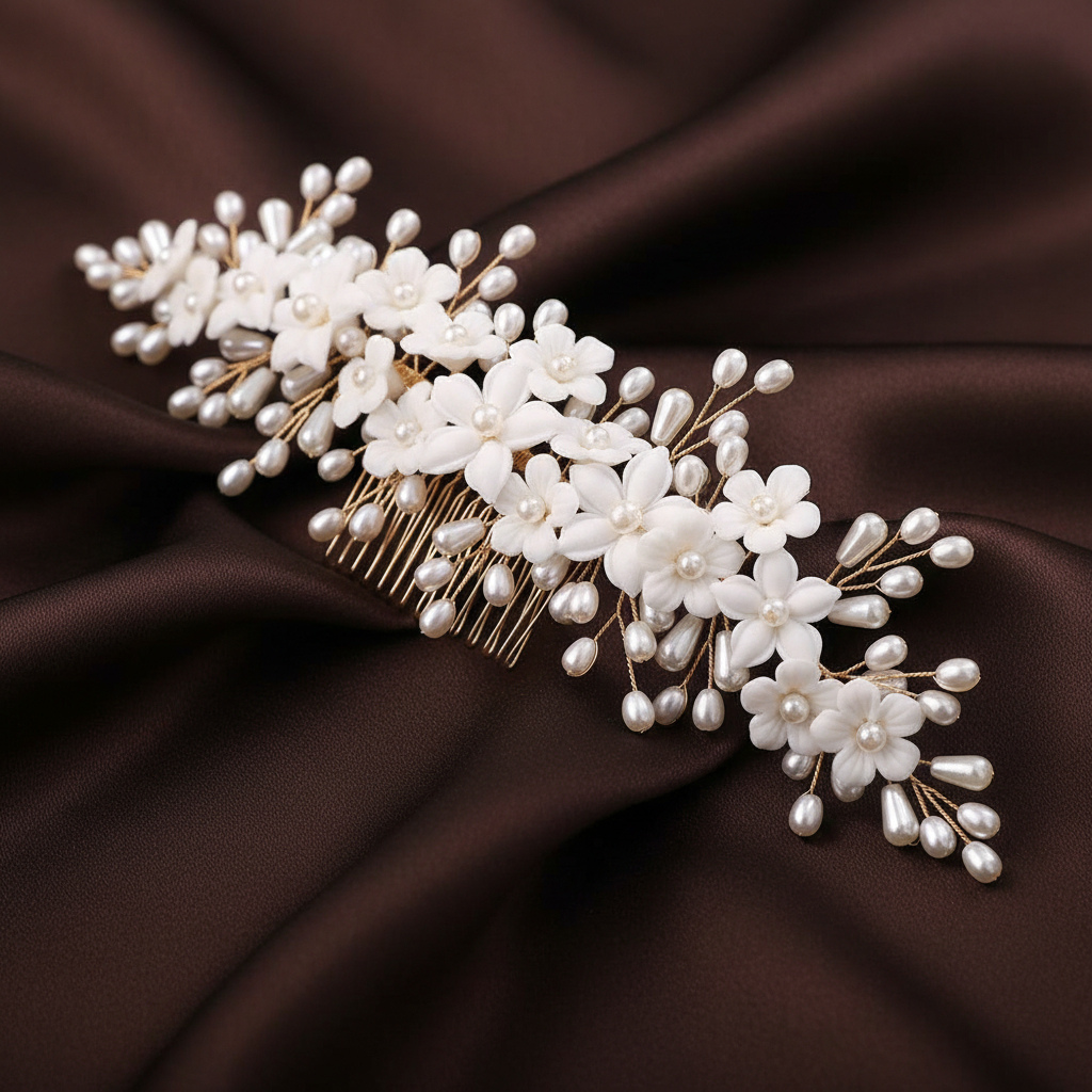 Pearl Blossom Bridal Hair Comb