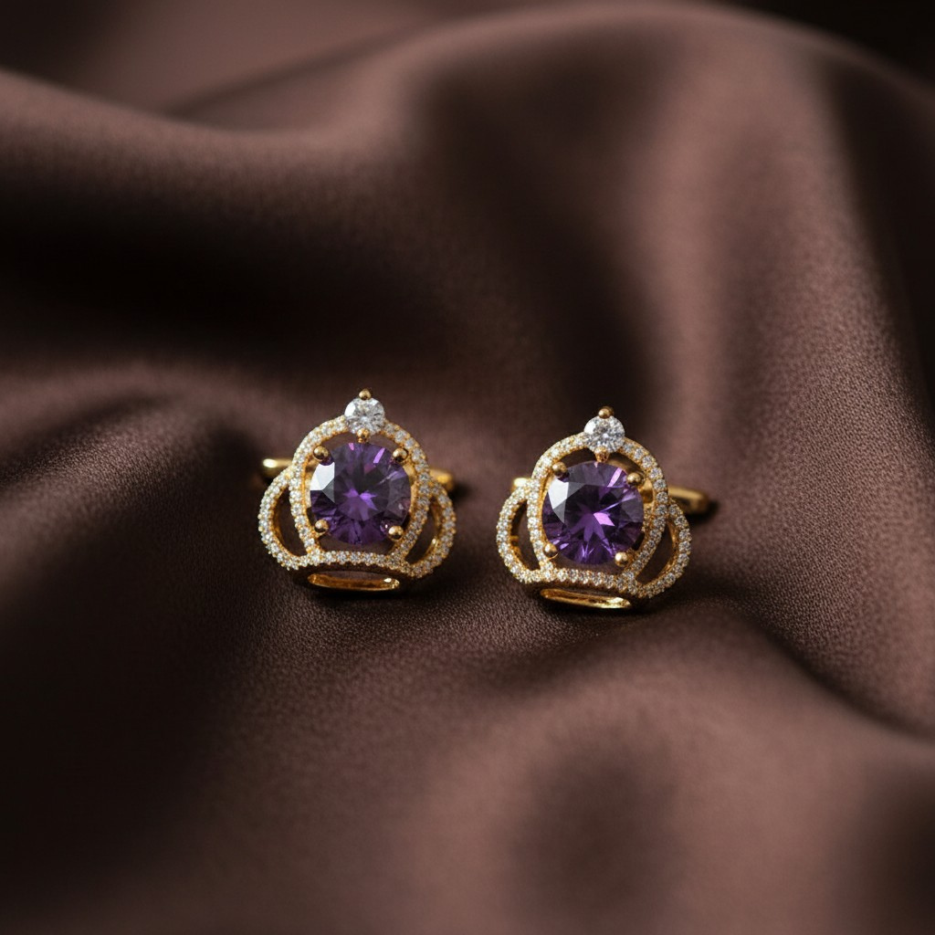 Royal Crown Zircon Cufflinks
