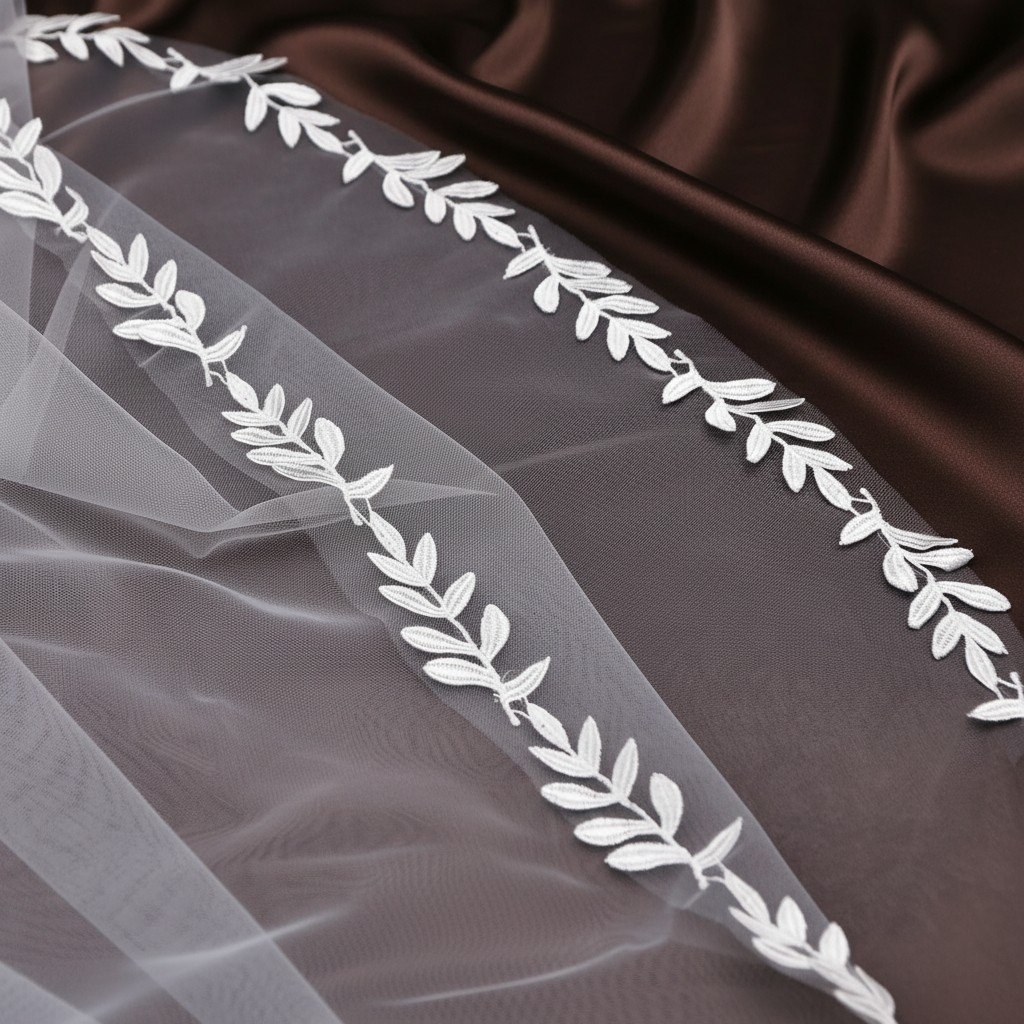 Leaf Lace Edge Bridal Veil