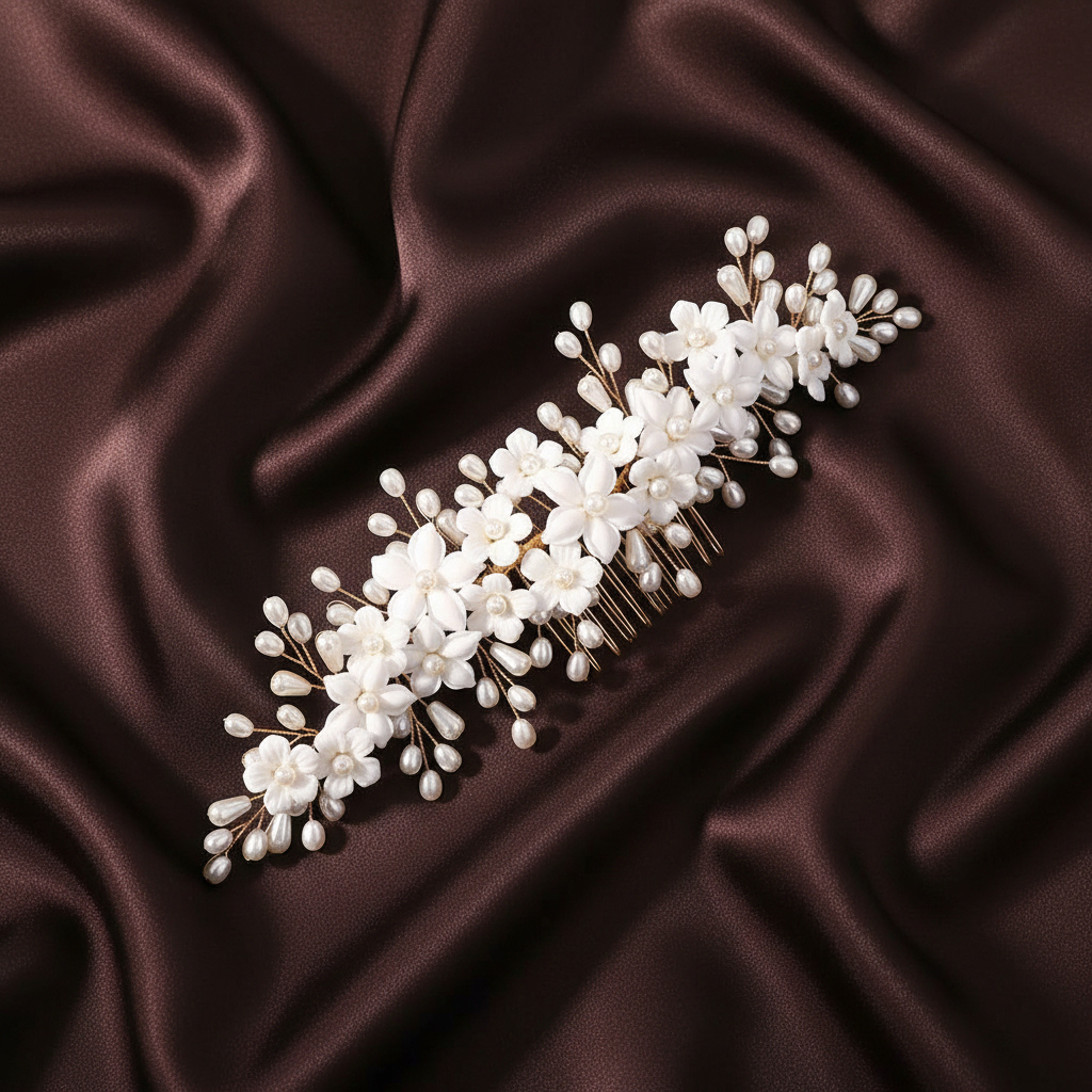 Pearl Blossom Bridal Hair Comb
