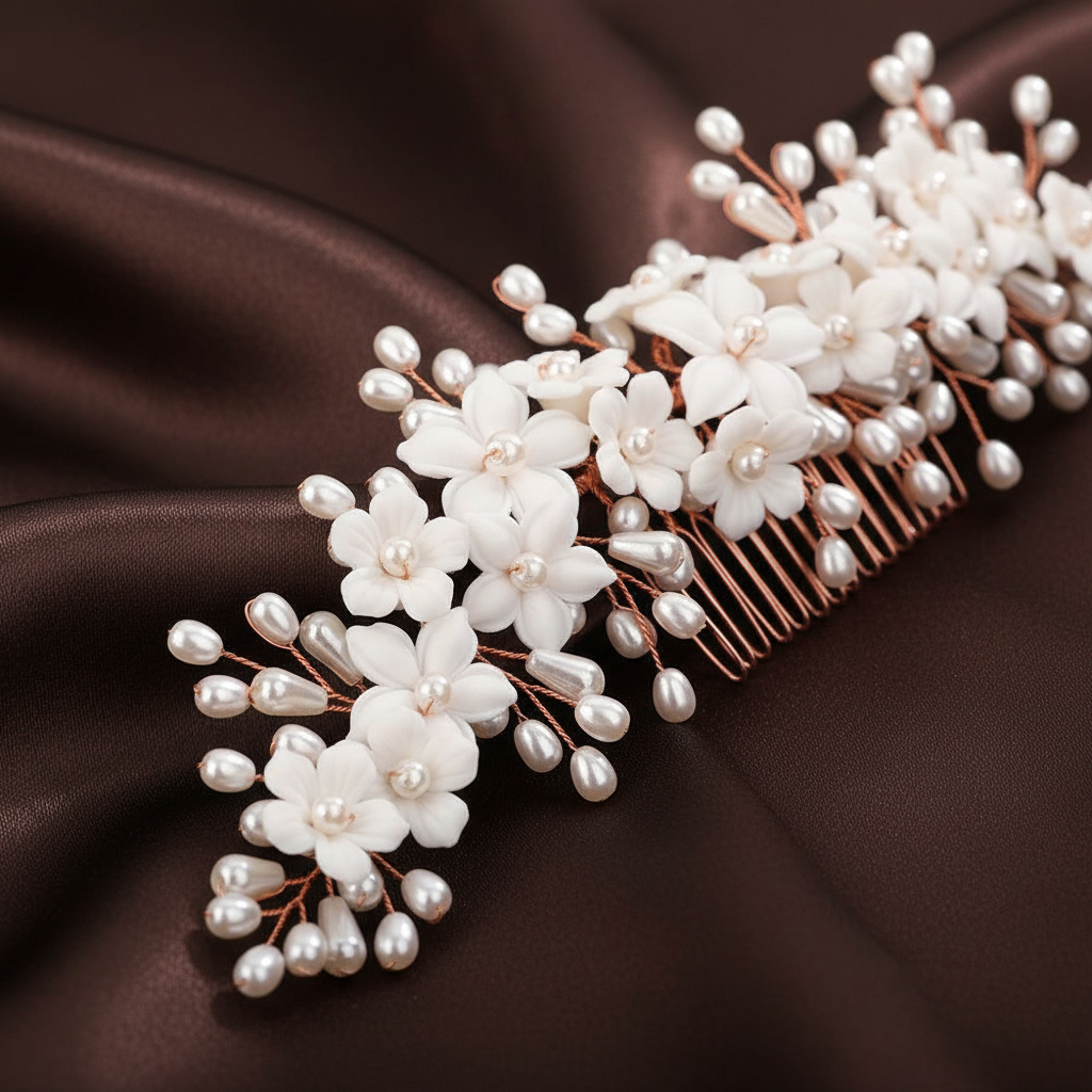 Pearl Blossom Bridal Hair Comb