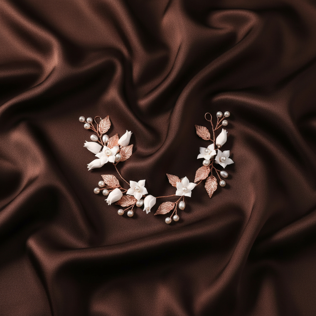 Porcelain Blossom Bridal Hair Vine