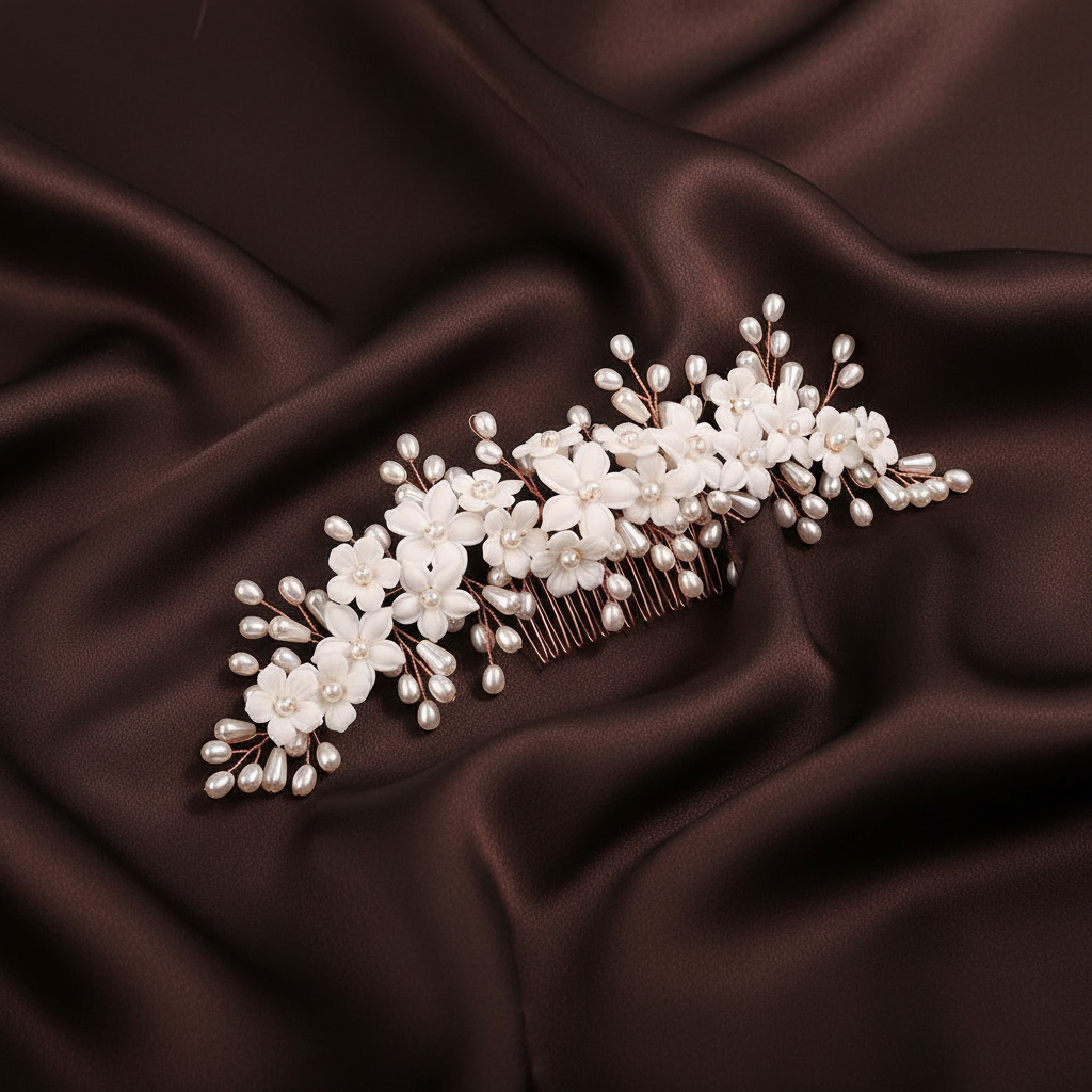 Pearl Blossom Bridal Hair Comb