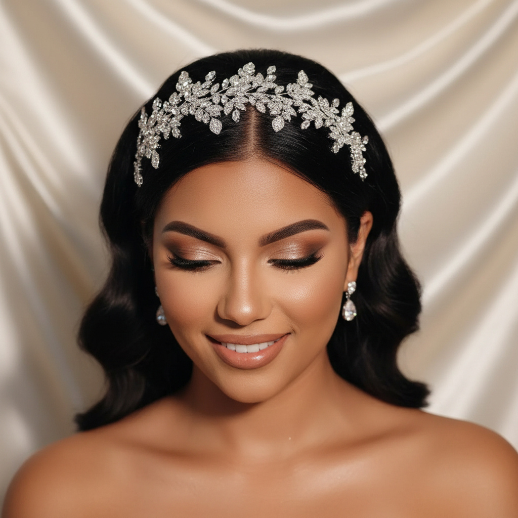 Crystal Leaf Bridal Headband