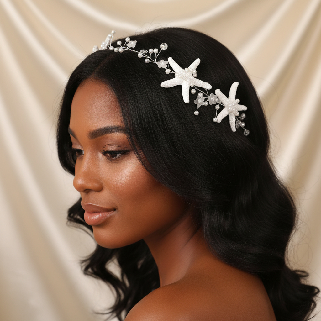 Pearl Starfish Bridal Hair Vine