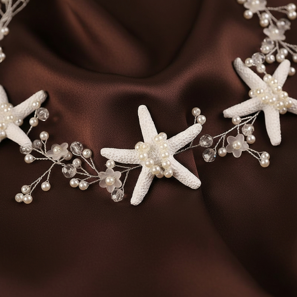 Pearl Starfish Bridal Hair Vine