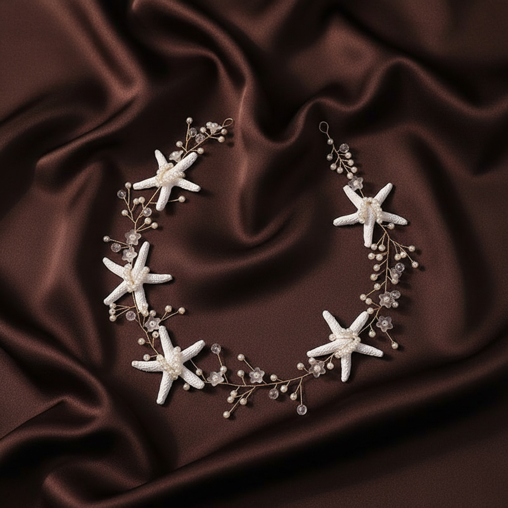 Pearl Starfish Bridal Hair Vine