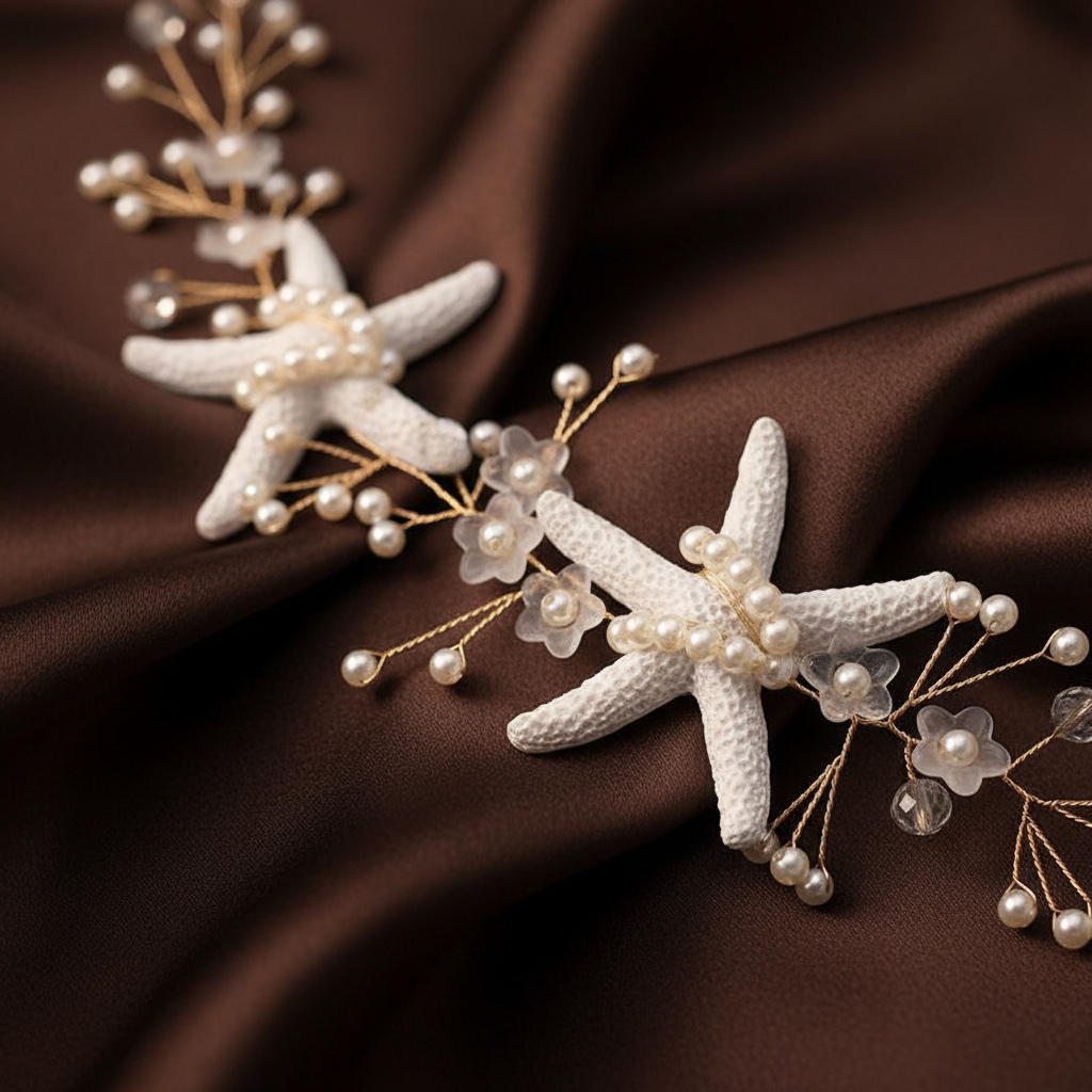 Pearl Starfish Bridal Hair Vine