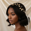 Golden Leaf Pearl Bridal Hair Vine