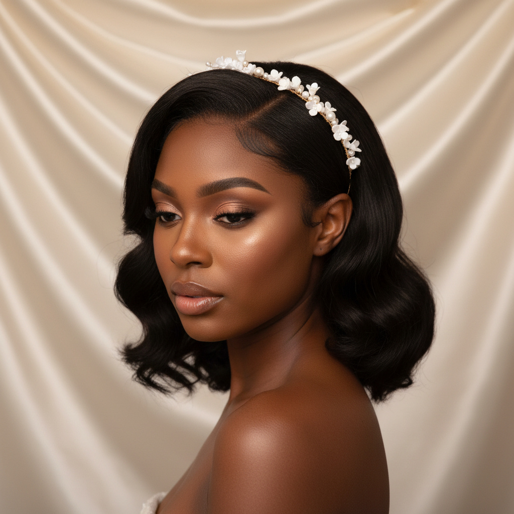 Porcelain Blossom Pearl Bridal Headband