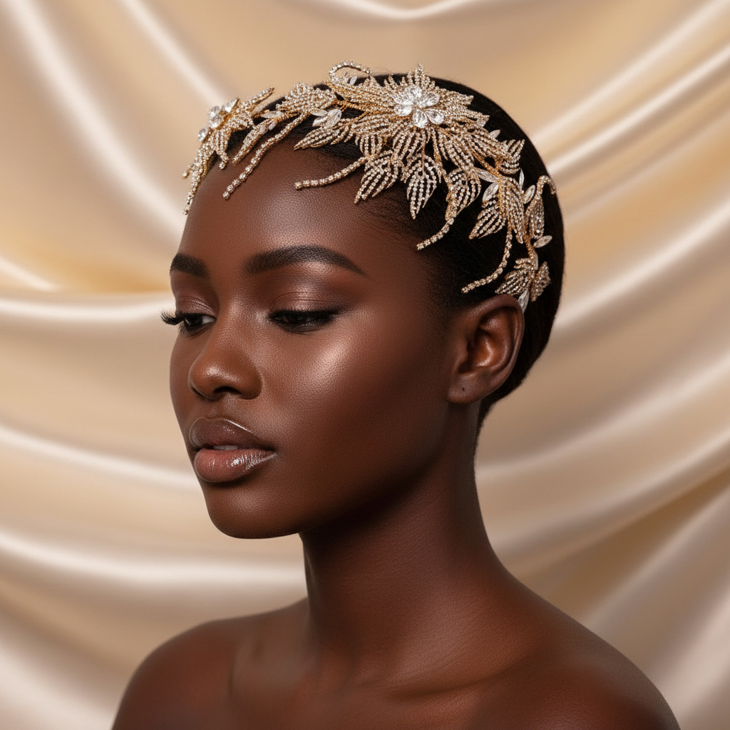 Golden Leaf Bridal Headpiece