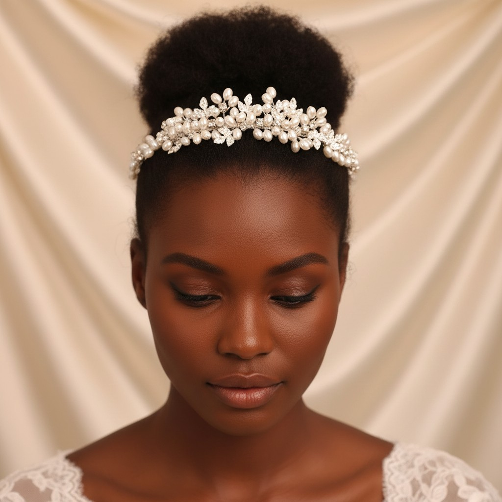 Pearl Leaf Crystal Bridal Tiara